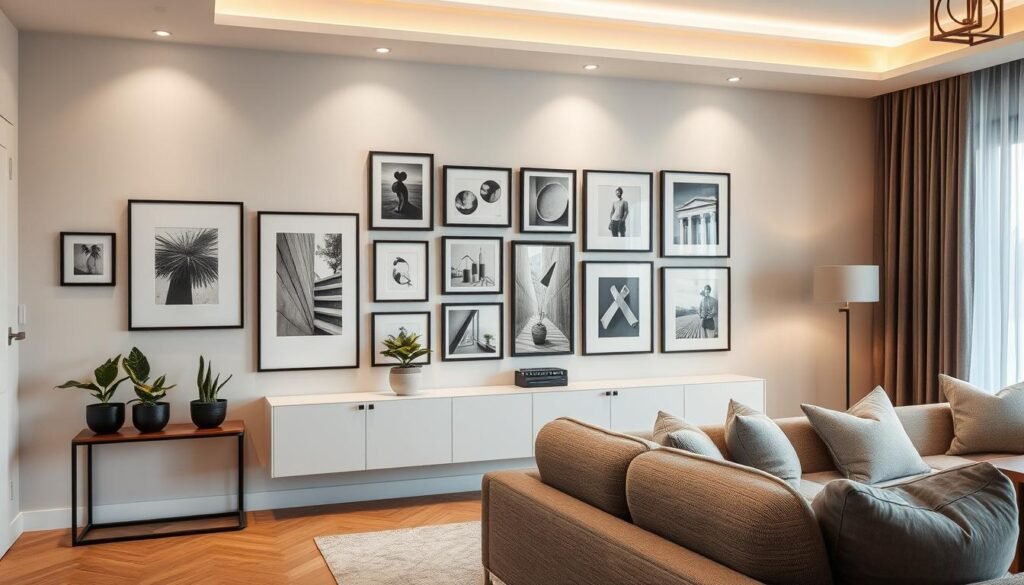 decorating a long wall in living room