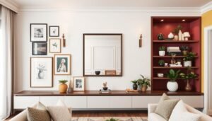 how to decorate a long wall in living room