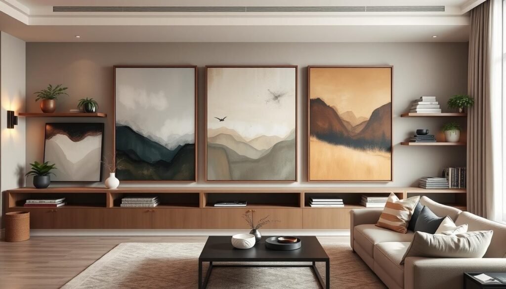 long living room wall