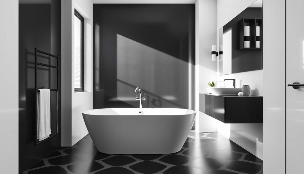 Black and white bathroom design