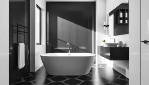 Black and white bathroom design