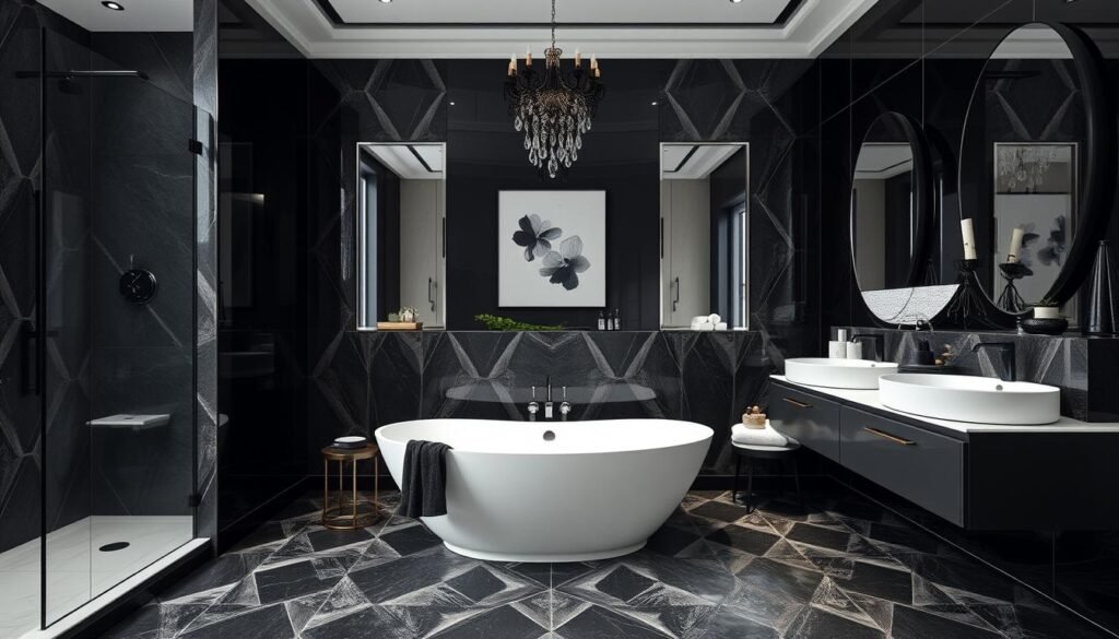 Black and white bathroom design