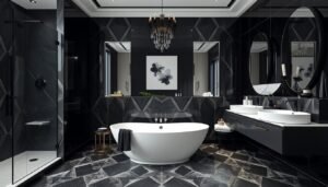 Black and white bathroom design