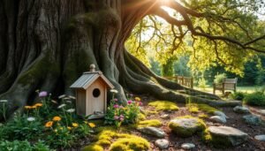 rustic garden vignette